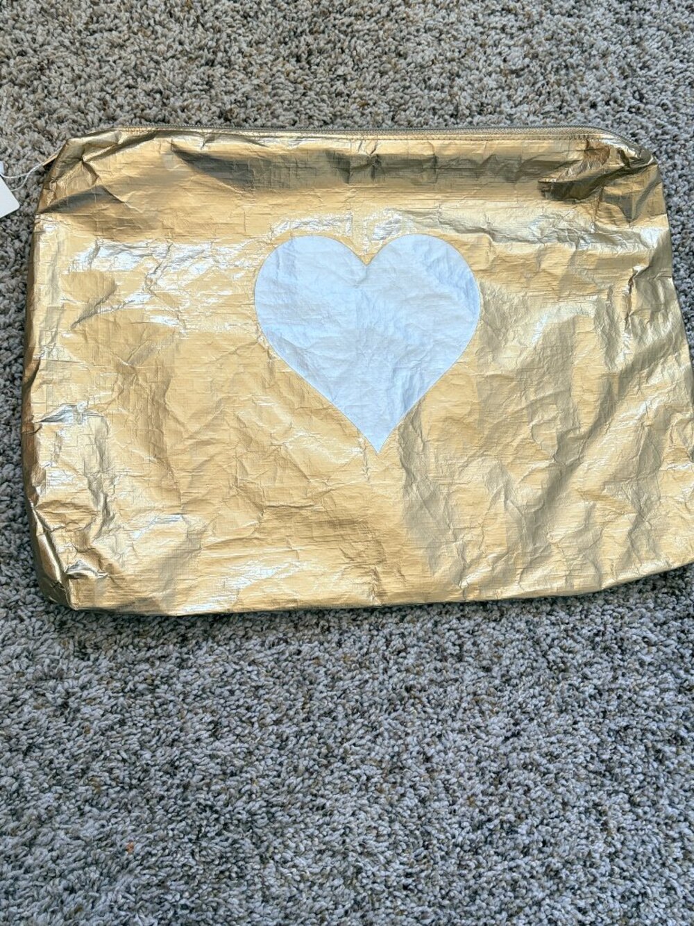 NWT Hi Love Travel Jumbo Pouch Gold w Heart